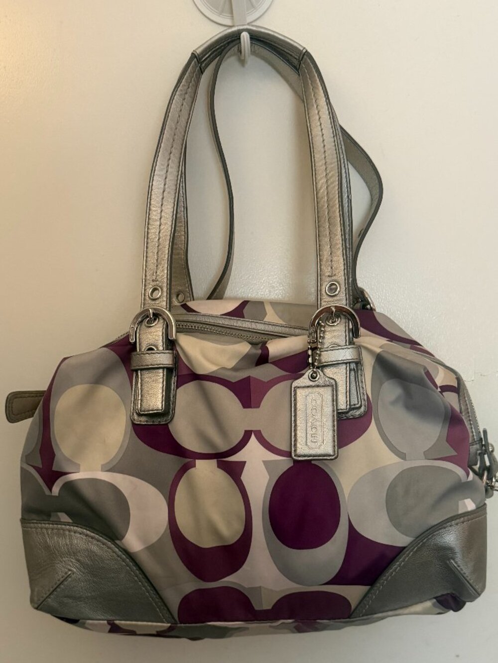 Coach  Silver & Purple Carryall Style Number F17409